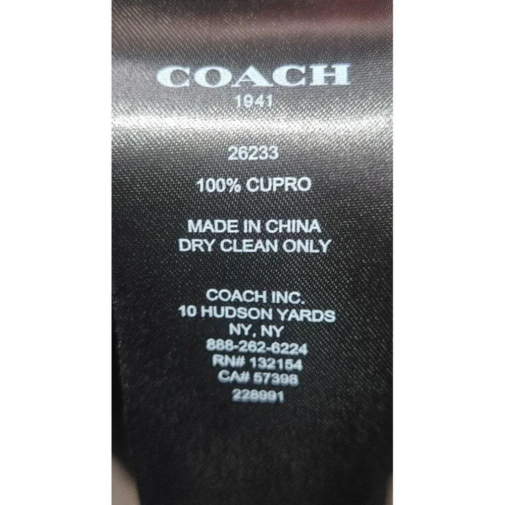 Coach 1941 Black Cupro Slip Dress Womens Size 4 Satin Mini Adjustable Straps
